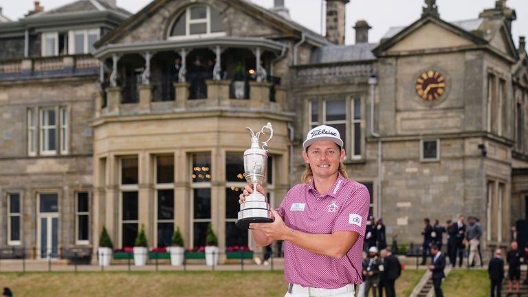 Cameron Smith with the Claret Jug after winning The Open at St Andrews