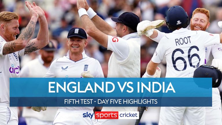 Highlights from day five of the fifth Test at Edgbaston as England clinched an astonishing seven-wicket win over India.