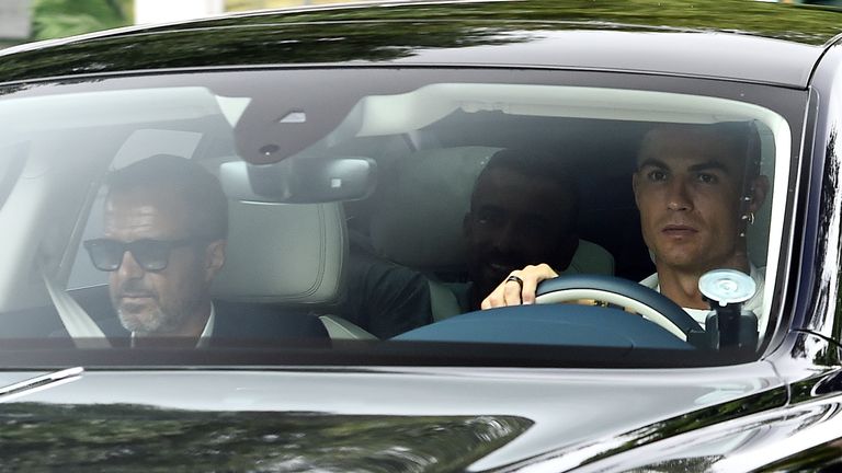 Cristiano Ronaldo returns to the Manchester United training ground