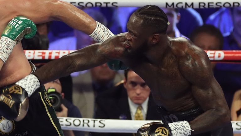 Photo:  Bradley Collyer/PA Archive/PA Images
Tyson Fury (left) and Deontay Wilder during the World Boxing Council World Heavy Title bout at the MGM Grand, Las Vegas.