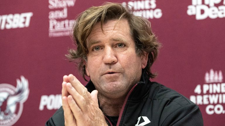 Des Hasler, coach of the Manly Sea Eagles in Australia's National Rugby League