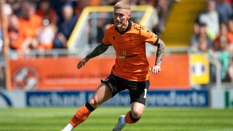 Dundee United's Craig Sibbald in action with the new kit during a pre-season clash against Sunderland