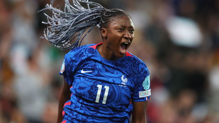 Kadidiatou Diani celebrates France's equaliser