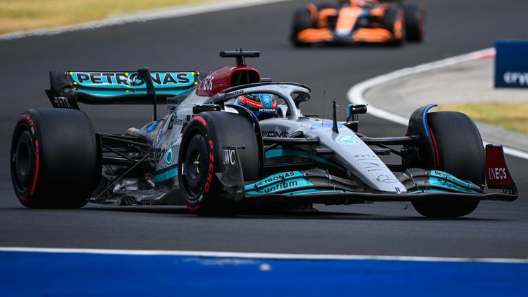 George Russell took a surprise pole for Mercedes in Hungary