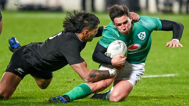 Joey Carbery was denied a try by the TMO in the second half 
