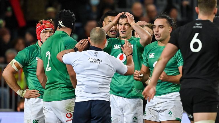 Irish frustration was palpable as they were denied a penalty try, and failed to add to their lead in the first half 