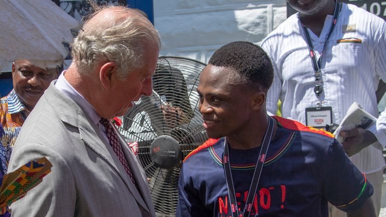 Prince Charles meets Isaac Dogboe.  (Photo: Arthur Edwards/PA Archive/PA Images)