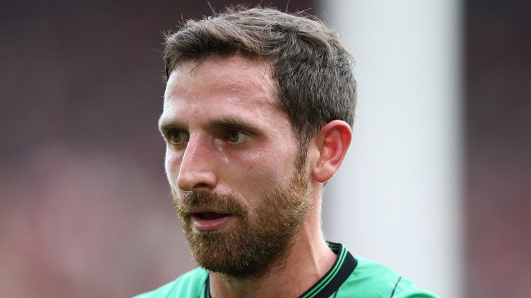 Stoke City's Joe Allen during the Sky Bet Championship match at Bramall Lane, Sheffield. Picture date: Saturday October 16, 2021.