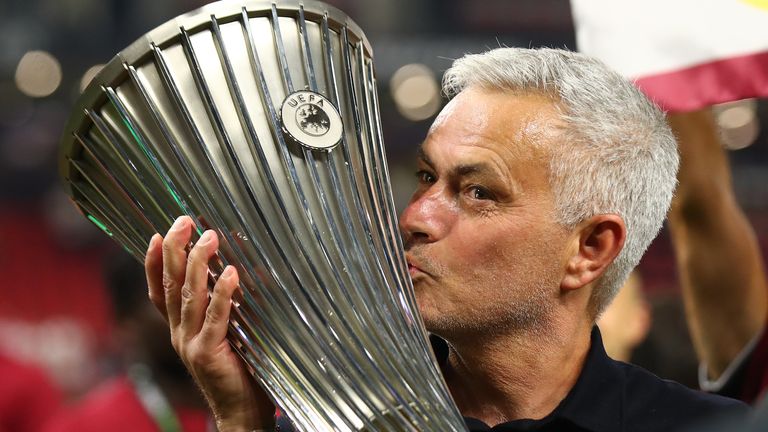 Jose Mourinho wins the European Conference League in Rome