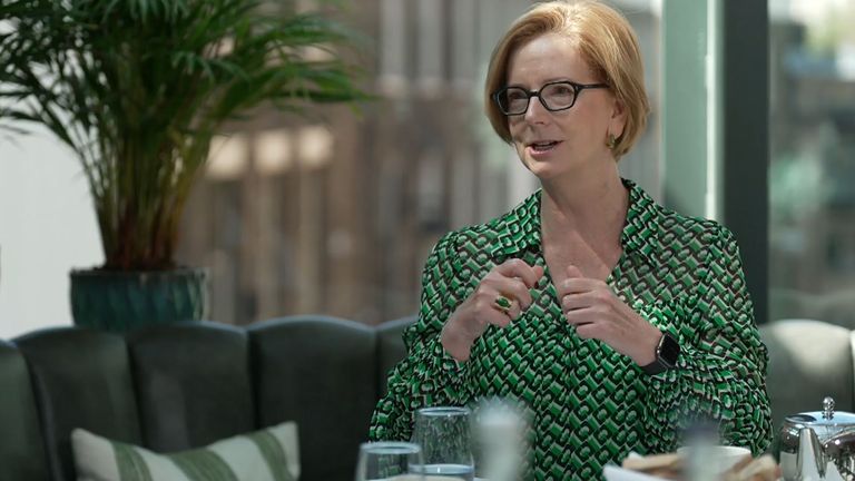 Ex-Australia PM Julia Gillard chairs a Sky Sports debate on women and leadership