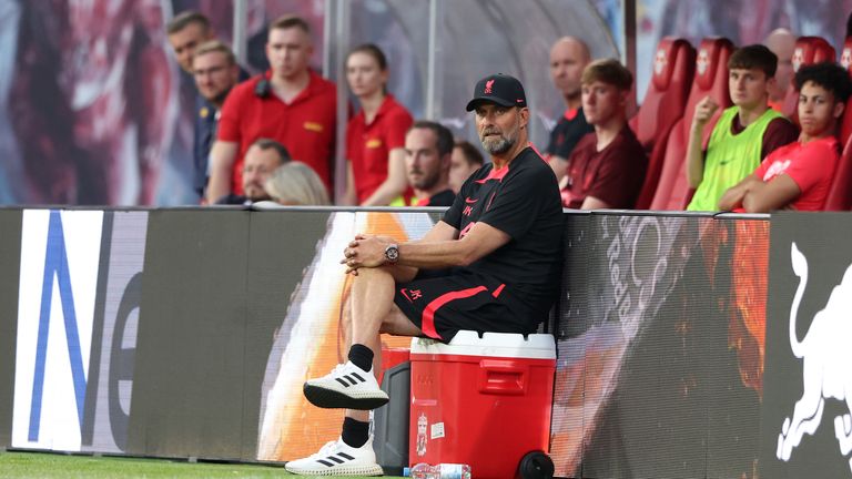 Jürgen Klopp watching at the Red Bull Arena