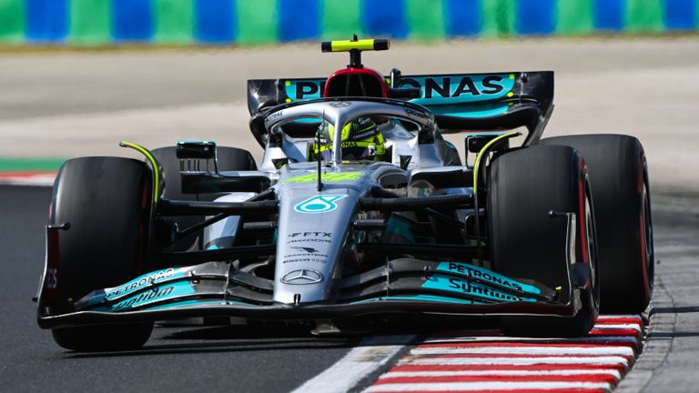 HUNGARORING, HUNGARY - JULY 29: Sir Lewis Hamilton, Mercedes W13 during the Hungarian GP at Hungaroring on Friday July 29, 2022 in Budapest, Hungary. (Photo by Mark Sutton / Sutton Images)