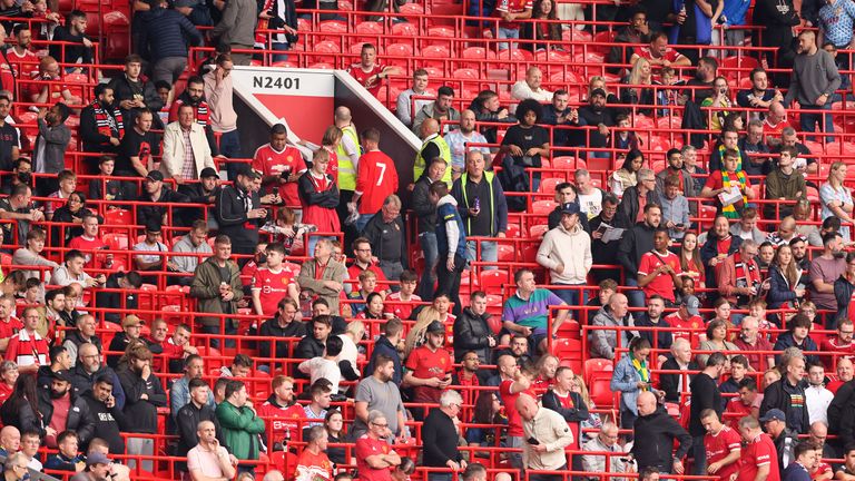 Man Utd were part of the trial for safe standing areas in the second half of last season
