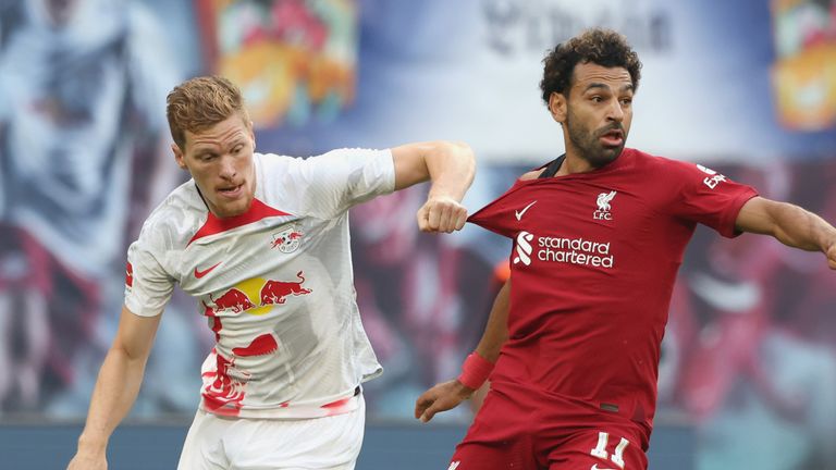 Marcel Halstenberg gets to grips with Salah