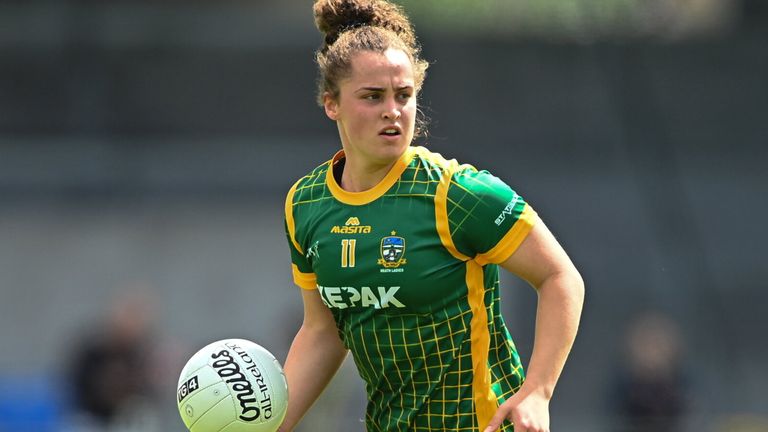 19 June 2022; Emma Duggan of Meath during the TG4 All-Ireland SFC Group B Round 2 match between Armagh and Meath at Glennon Brothers Pearse Park in Longford. Photo by Ben McShane/Sportsfile 