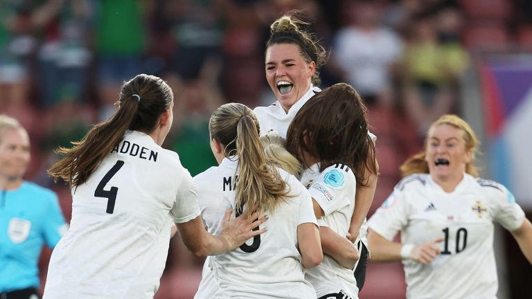Julie Nelson nodded in Northern Ireland's first ever goal at a major tournament