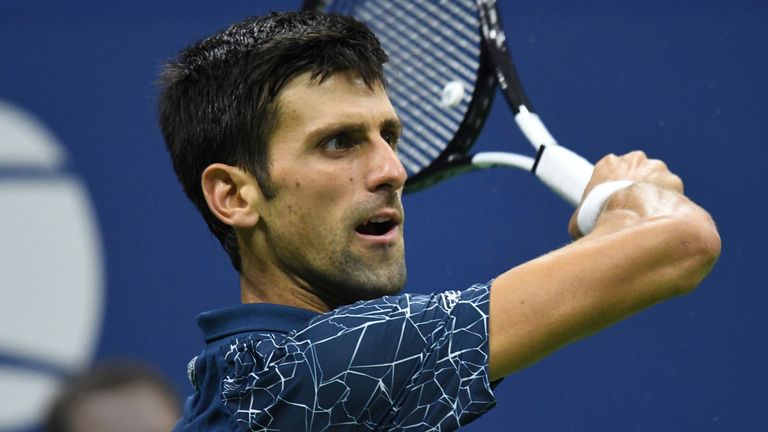 Novak Djokovic in action at the US Open in 2019