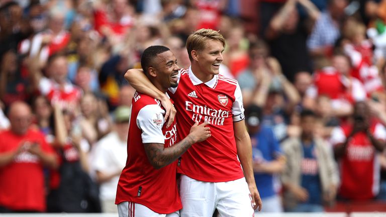 Gabriel Jesus and Martin Odegaard linked up well on Saturday