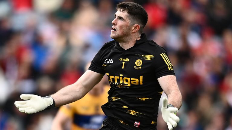 25 June 2022; Odhran Lynch of Derry during the GAA Football All-Ireland Senior Championship Quarter-Final match between Clare and Derry at Croke Park, Dublin. Photo by David Fitzgerald/Sportsfile