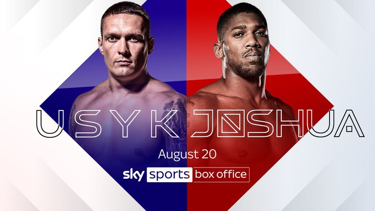 Oleksandr Usyk vs Anthony Joshua rematch will be broadcast live on Sky Sports Box Office on August 20.