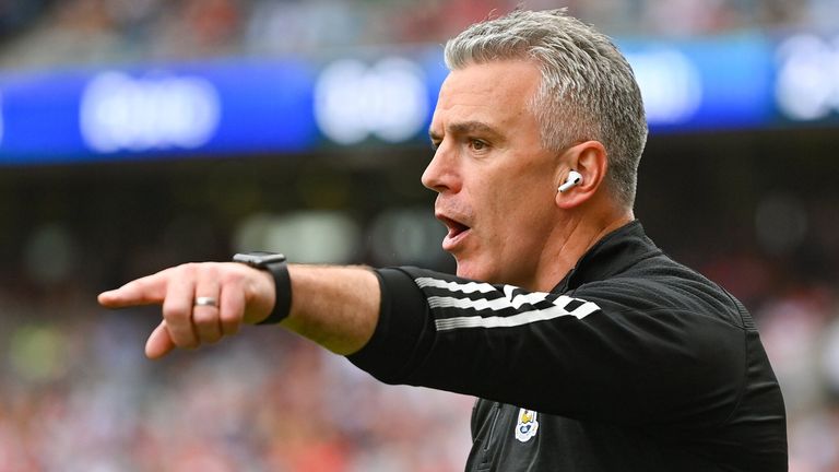 9 July 2022; Galway manager Padraic Joyce during the GAA Football All-Ireland Senior Championship Semi-Final match between Derry and Galway at Croke Park in Dublin. Photo by Seb Daly/Sportsfile