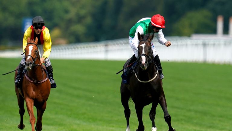 PJ McDonald punches the air as Pyledriver beats Torquator Tasso to win the King George at Ascot