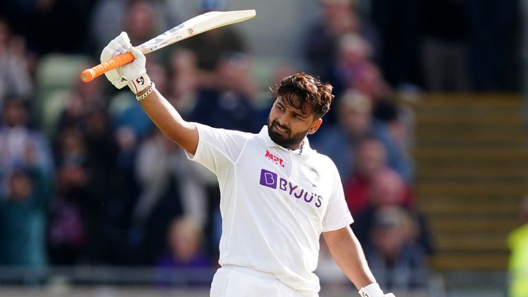 England v India - Fourth LV= Insurance Test Series Match - Day One - Edgbaston Stadium
India's Rishabh Pant celebrates his century during day one of the fourth LV= Insurance Test Series match at Edgbaston Stadium, Birmingham. Picture date: Friday July 1, 2022.