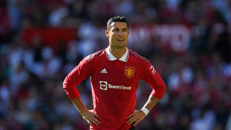 Manchester United Cristiano Ronaldo durante el partido amistoso de pretemporada en Old Trafford, Manchester.  Fecha de la foto: domingo, 31 de julio de 2022.