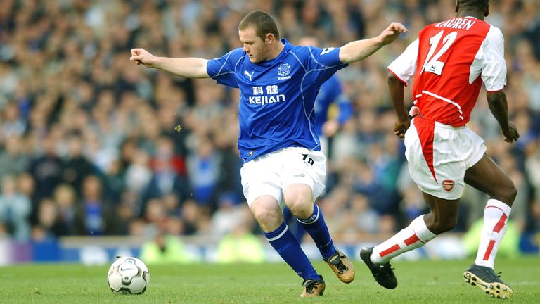 Wayne Rooney first Premier League goal against Arsenal in 2002