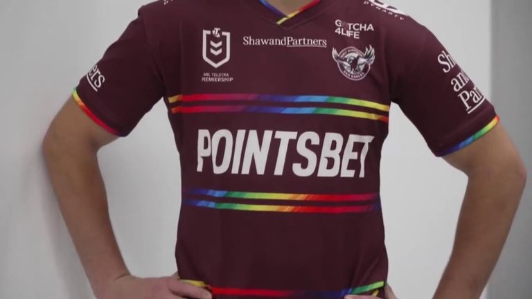 Seven players from the Manly Warringah Sea Eagles will boycott their next NRL match over their team&#39;s decision to wear a pride jersey. 