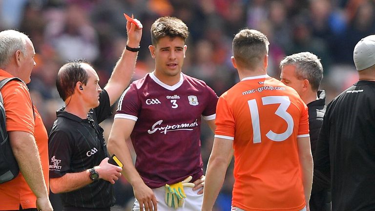 Kelly was shown a red card before extra-time against Armagh