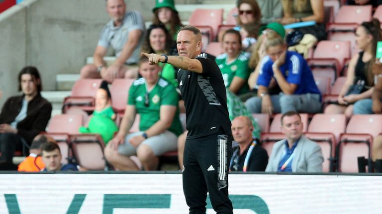 Northern Ireland head coach Kenny Shiels on the touchline during the UEFA Women's Euro 2022 Group A match at St Mary's Stadium, Southampton. Picture date: Thursday July 7, 2022.
