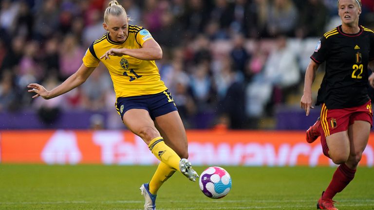 Stina Blackstenius had a goal ruled out for offside in the first half