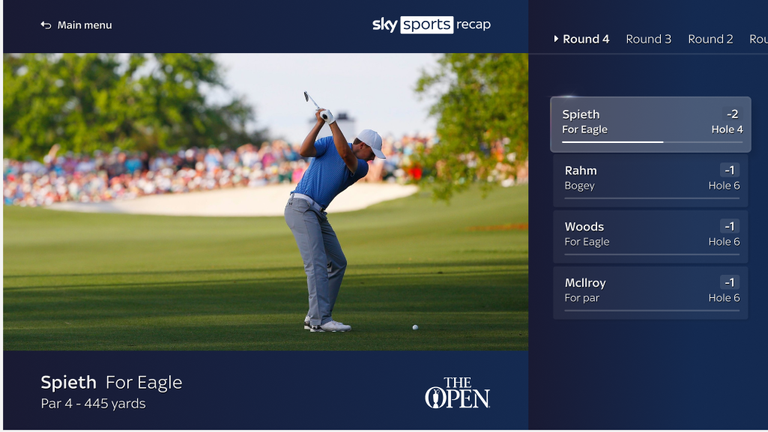 Try out Sky Sports' recap feature throughout The 150th Open Championship. 