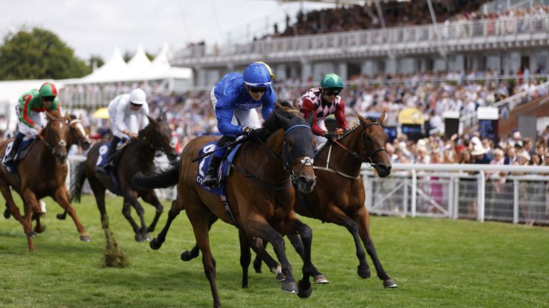 Trawlerman gets to the front in the Summer Handicap at Goodwood