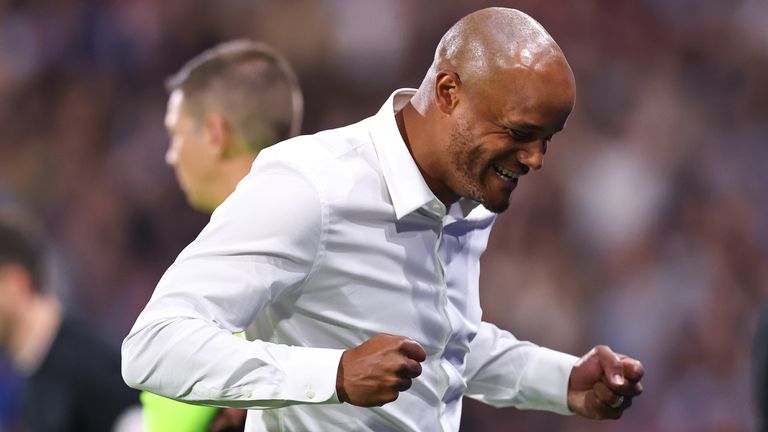 Vincent Kompany won his first match as manager of Burnley