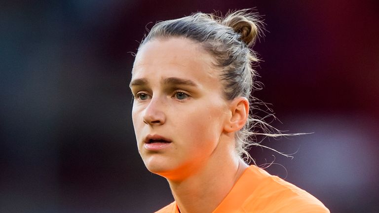 Netherlands' Vivianne Miedema during the Women Euro 2022 soccer match between Netherlands v Sweden at Bramall Lane in Sheffield on Saturday, July 9, 2022. (AP Photo/Leila Coker)