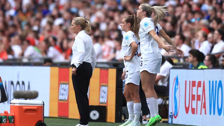 Sarina Wiegman has routinely turned to subs Alessia Russo, right, and Ella Toone to make an impact for England during this tournament