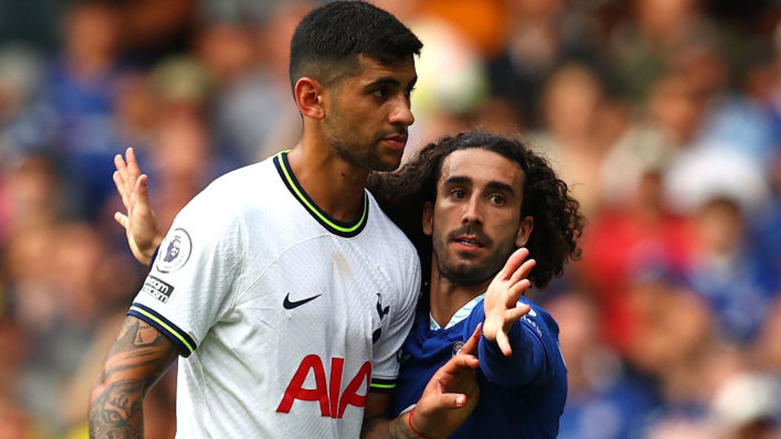 Cristian Romero: Tottenham defender will not face retrospective action for pulling Marc Cucurella’s hair