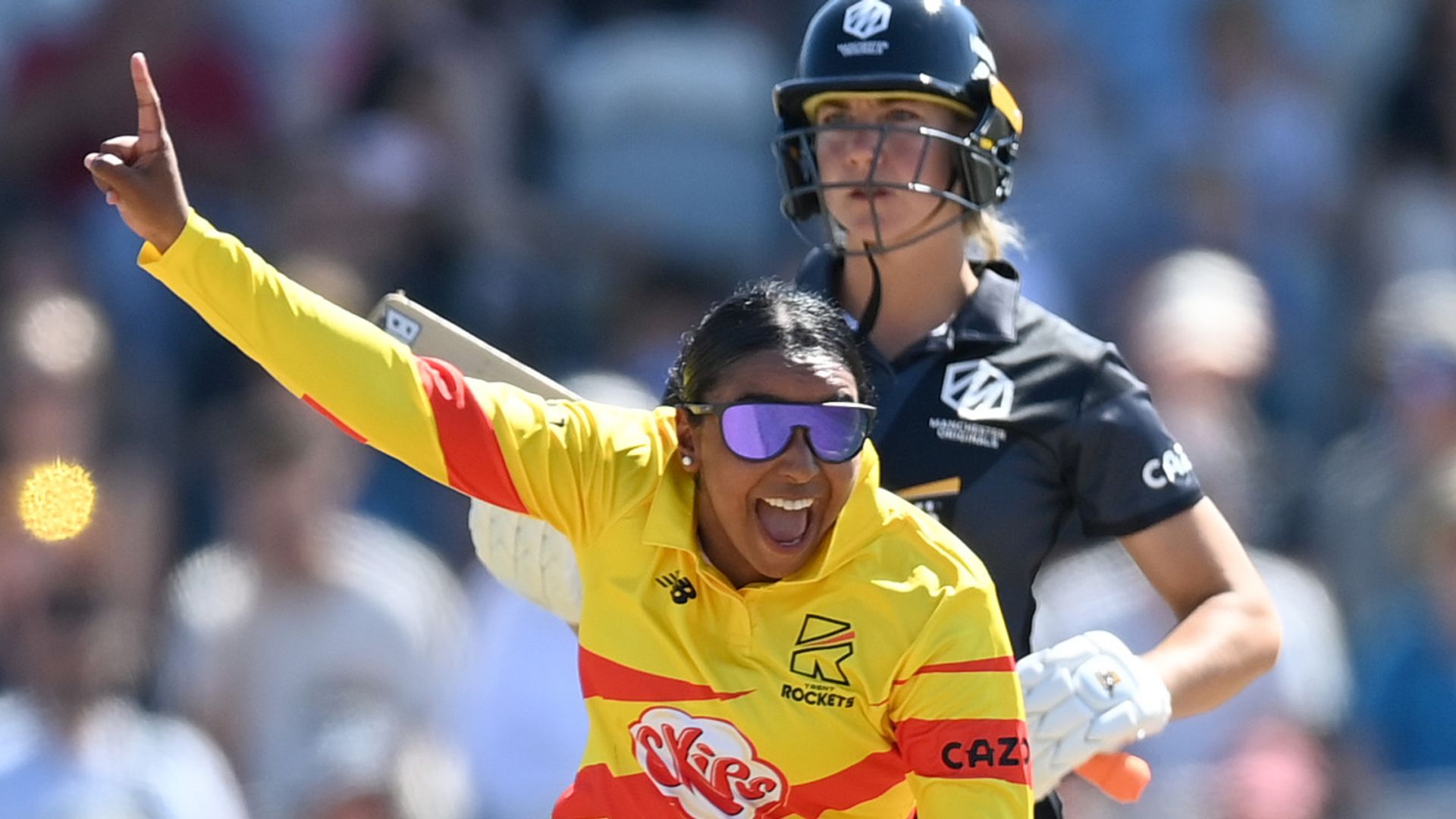 King becomes first woman to take Hundred hat-trick as Rockets beat Originals
