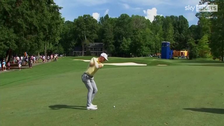 Will Zalatoris shows off some serious golfing skills in round two of the Wyndham Championships.