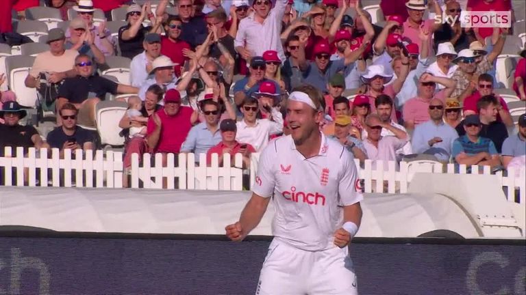 Stuart Broad takes his 100th Test wicket at Lord's with a ripper, dismissing Kyle Verreynne for 11. 