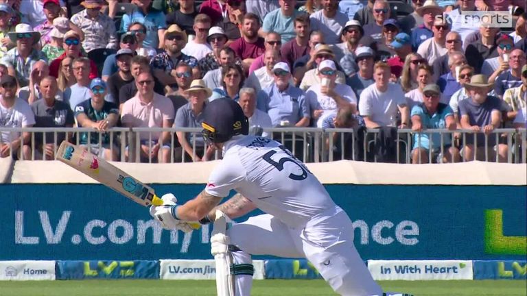 Check out one of the three sixs Stokes hit on his 12th test - this one beats Simon Harmer