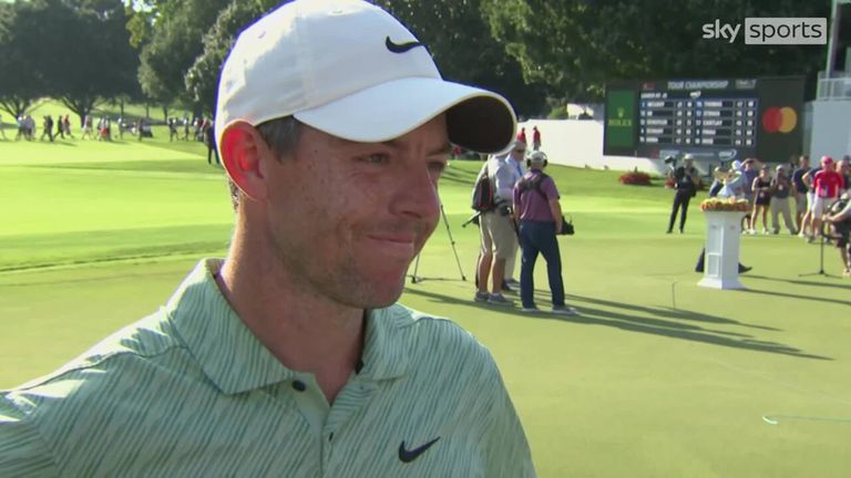 Rory McIlroy says it was great to finish the season in a big way and become the first person to win the FedExCup Championship three times.