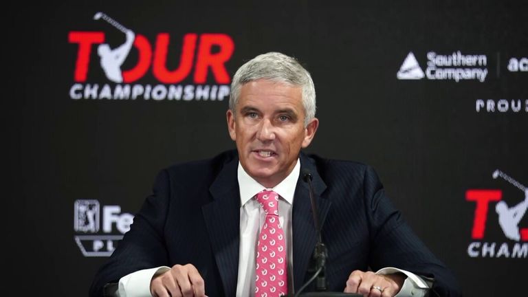 Jay Monahan says he is 'inspired by our great players and their commitment' as he outlines four key items to improve the PGA Tour