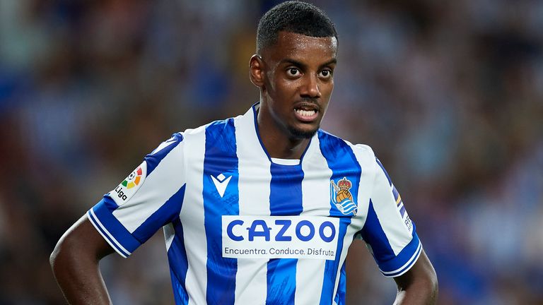 Alexander Isak Centre-Forward Sweden during the La Liga Santander match between Real Sociedad and FC Barcelona at Reale Arena on August 21, 2022 in San Sebastian, Spain. (Photo by Jose Breton/Pics Action/NurPhoto via Getty Images)
