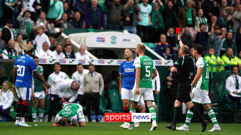 Alfredo Morelos sent off