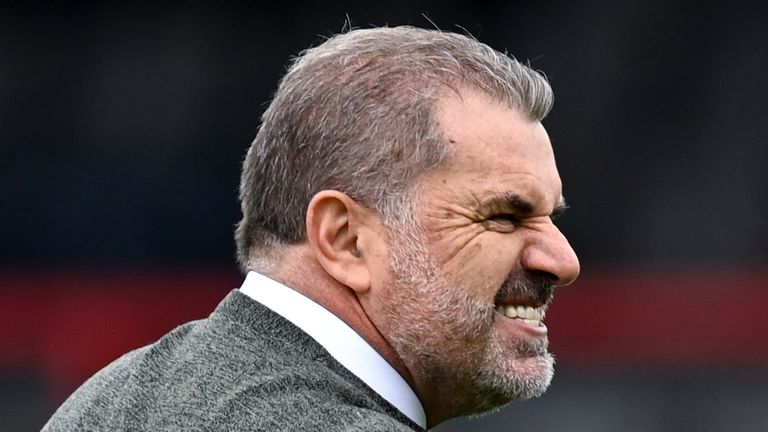 DINGWALL, SCOTLAND - AUGUST 06: Celtic manager Ange Postecoglou at full time during a cinch Premiership match between Ross County and Celtic at the Global Energy Stadium, on August 06, 2022, in Dingwall, Scotland.  (Photo by Rob Casey / SNS Group)