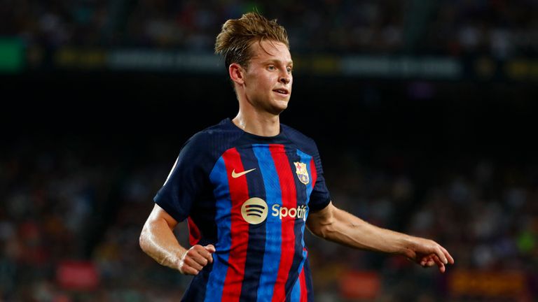 Frenkie de Jong Barcelona durante un partido de La Liga entre Barcelona y Rayo Vallecano 