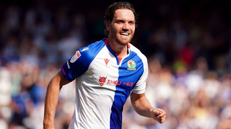 Blackburn Rovers' Sam Gallagher celebrates scoring their side's second goal against West Brom
